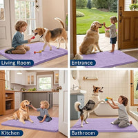 Smiry Dog Door Mat for Muddy Paws 24x16, Absorbs Moisture and Dirt Doormat, Non-Slip Washable Quick Dry Chenille Front Door Mat Indoor Entrance, Entryway Carpet for Inside Floor, Lavender