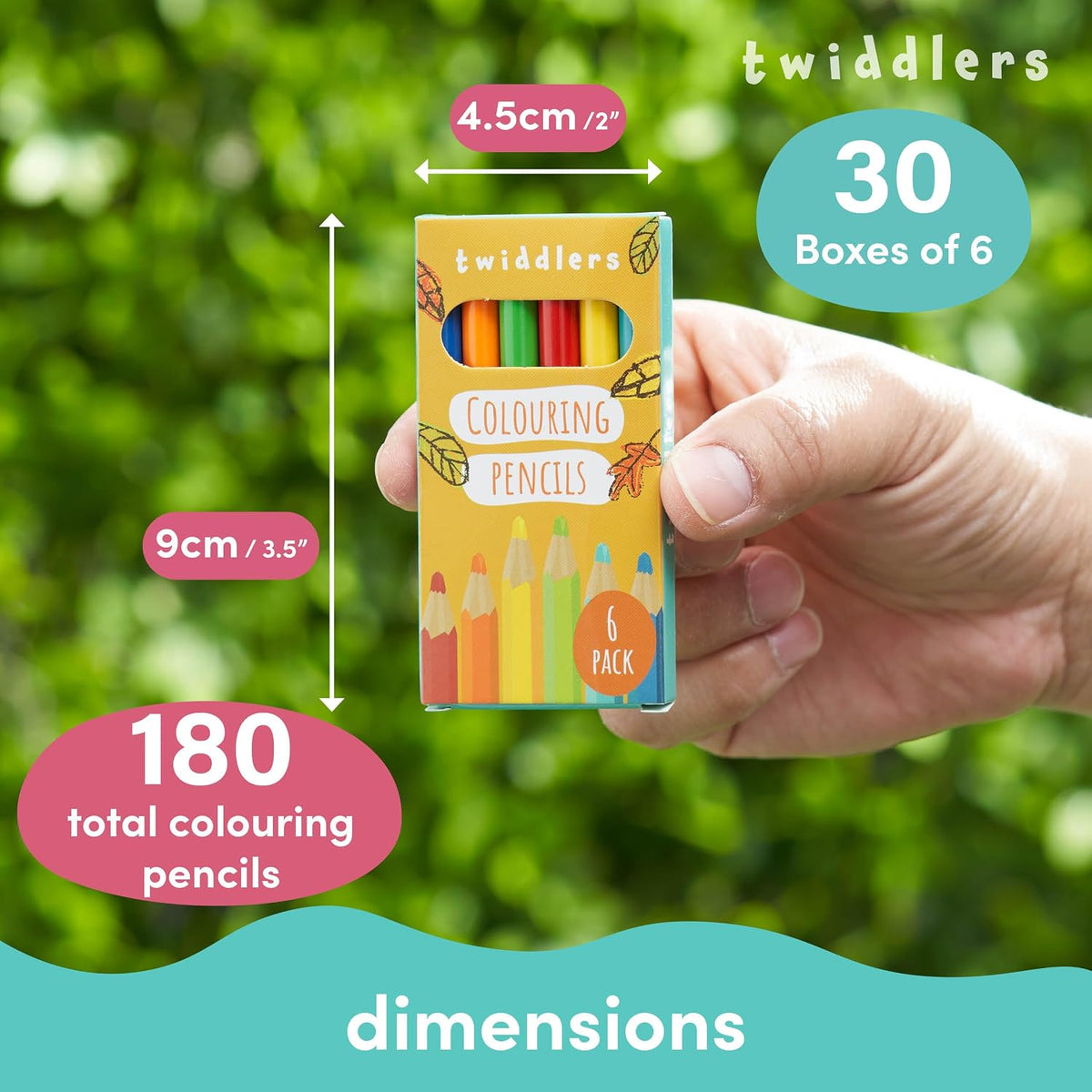 THE TWIDDLERS 30 Pack Mini Colored Pencils, 6 Pencils per box - 6 Count (Pack of 30) / 30 Pack - image 3
