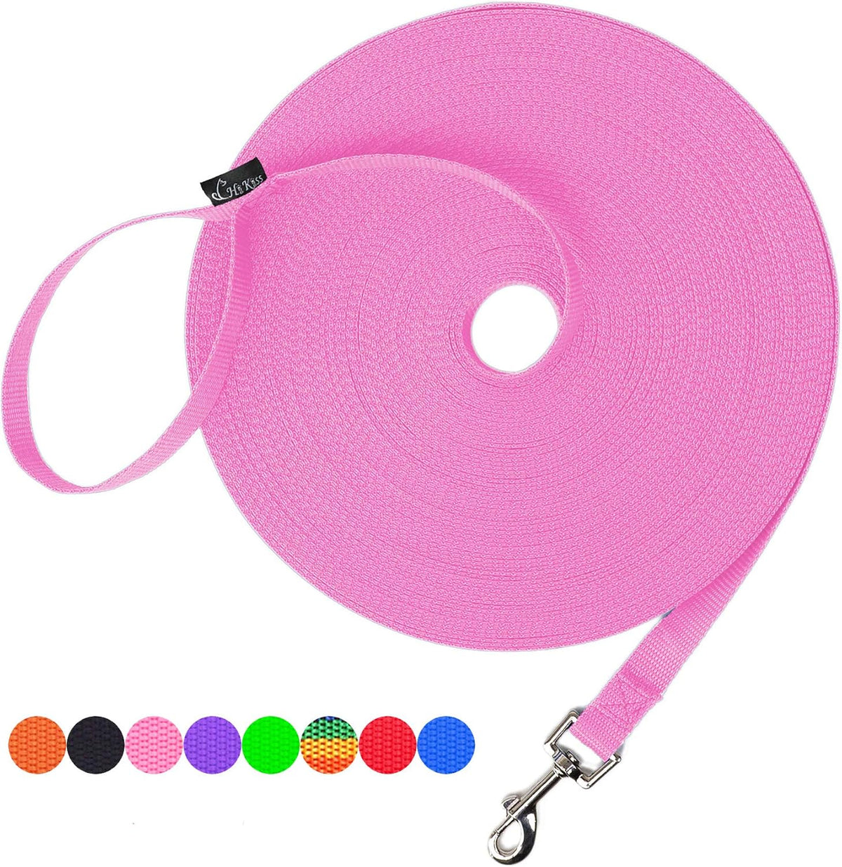 Hi Kiss Dog/Puppy Obedience Recall Training Agility Lead - 15 Feet / Pink