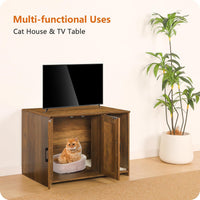Cat Litter Box Enclosure, with Scratching Mat - Warm Brown / 27.6"L x 18.2"W x 19.6"H - image 3