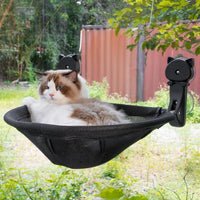 Cat Window Perch Cordless, Foldable & Stable Cat Beds - Mesh Cover / Black