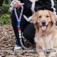 5FT Braided Cotton Rope Leash for Small, Medium and Large Dogs - Colorful Carousel - image 4