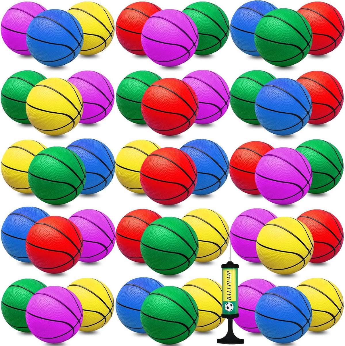 Oleitodh 42 piece colorful 5 inch mini basketball balls with air pump - view 5