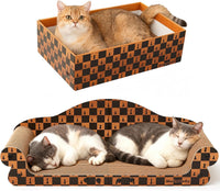 27" Cat Scratcher Bed & Sofa, Large Cardboard Cat Scratch Couch – Essentials for Cats - 27" Cardboard Cat Scratcher Sofa & Cat House