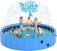 EPN Foldable Dog Pool with Sprinkler - 106 IN