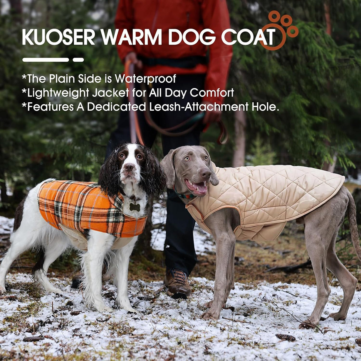 Kuoser Waterproof Dog Coat - Orange / X-Small (Pack of 1) - image 3