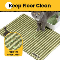 Conlun Cat Litter Mat Litter Trapping Mat - Green Stripe - image 3