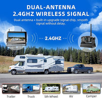 eRapta 2 Wireless Backup Camera Magnetic: 10.1" IPS DVR Monitor, Install-Free RV Backup Camera with Infrared Night Vision, Built-in 9600mAh Battery for Trailer/RV/Truck/Horse Trailer/Tractor ACT1002