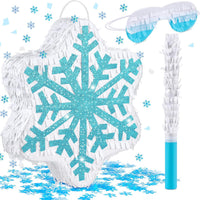 3 Pcs Soccer Ball Piñata with Blindfold Stick Soccer Birthday Party - Snowflake