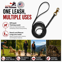 Biothane Long Line, Made in USA - Black / 3/8" x 15ft - image 4