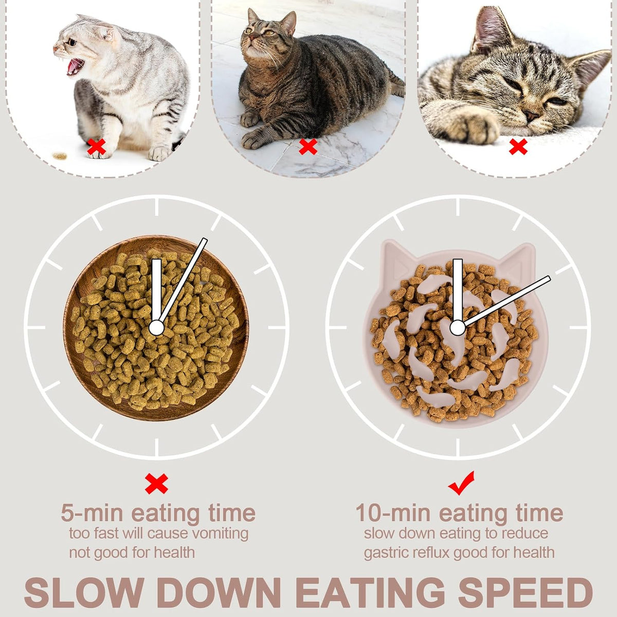 Silicone Cat Slow Feeder, Elevated Slow Feeder Bowl Tilt Design - Pink - image 3