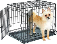 New World by Midwest 42-Inch Single Door Crate, for Large Breeds - Double Door - Black / XS (24"L)