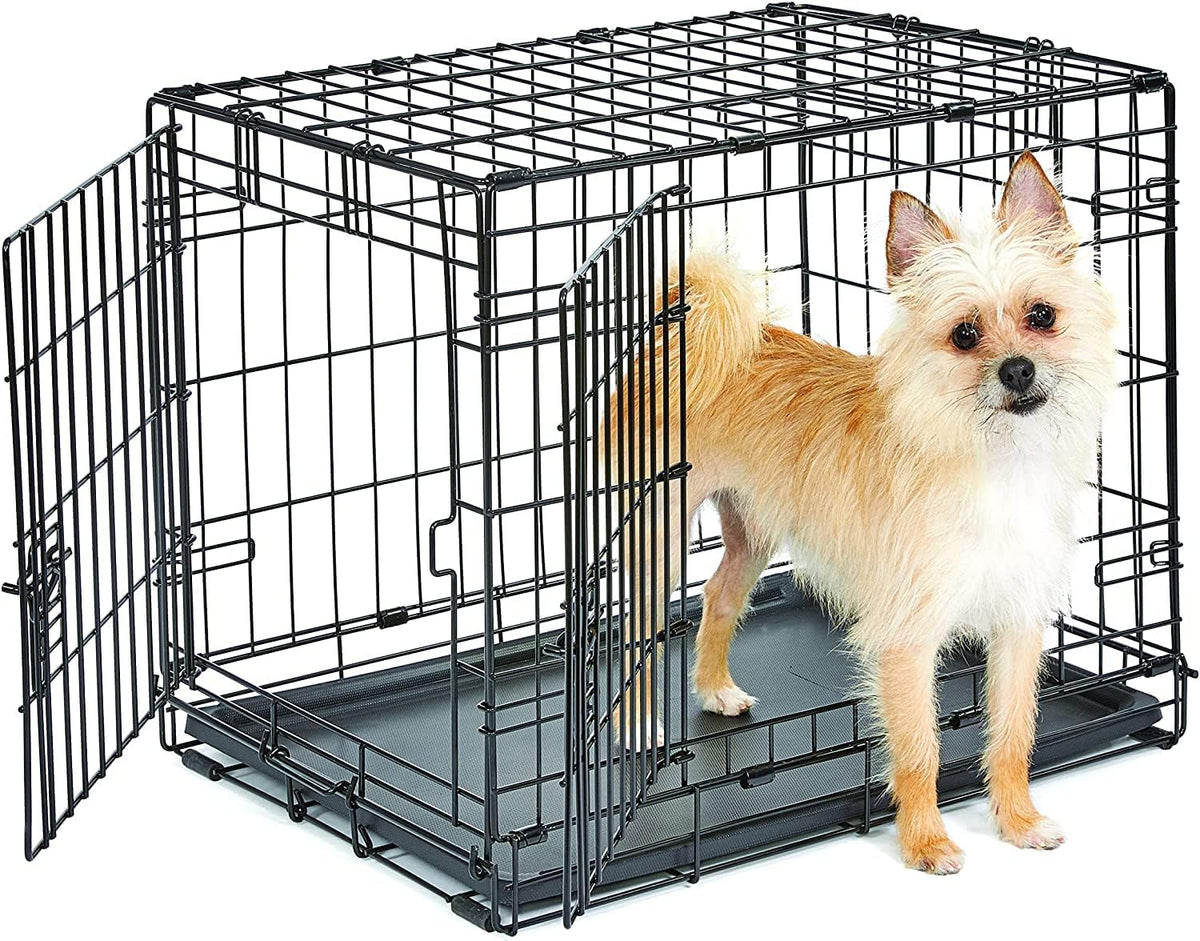 New World by Midwest 42-Inch Single Door Crate, for Large Breeds - Double Door - Black / XS (24"L)