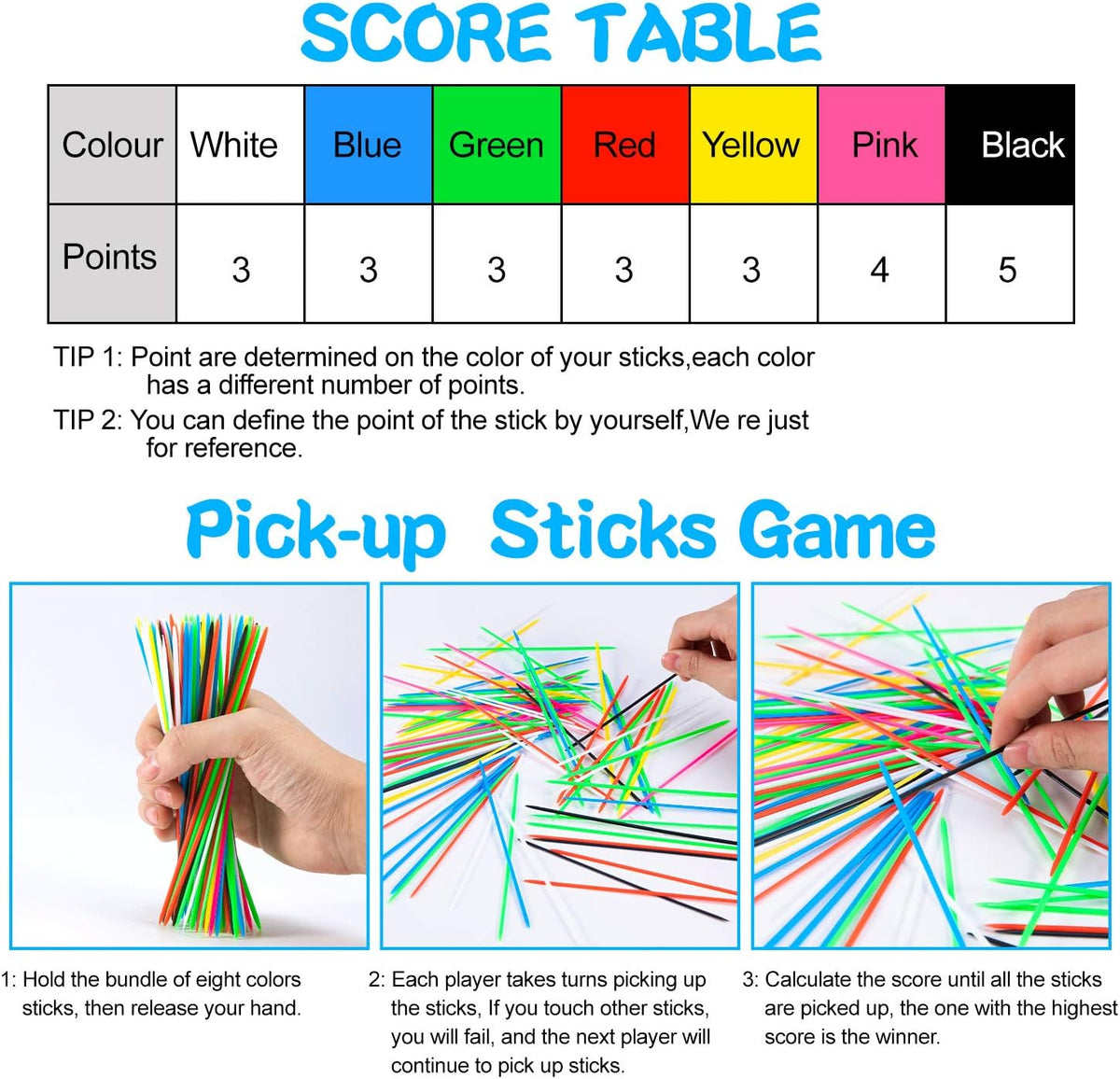 Pick Up Sticks - 240 Pieces Classic Pickup Sticks – Fun for Kids & Family - 240pcs - image 4
