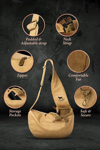 Noah & Paw Dog Sling Carrier for Small Dogs 5-18lb - Beige (Leather) / 18.0"L x 10.0"W x 5.5"H - image 4