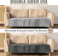 Ameritex Pet Bed Blanket Reversible 100% Waterproof Velvet Super Soft - 82x82 Inches / Silvergrey+grey - image 2