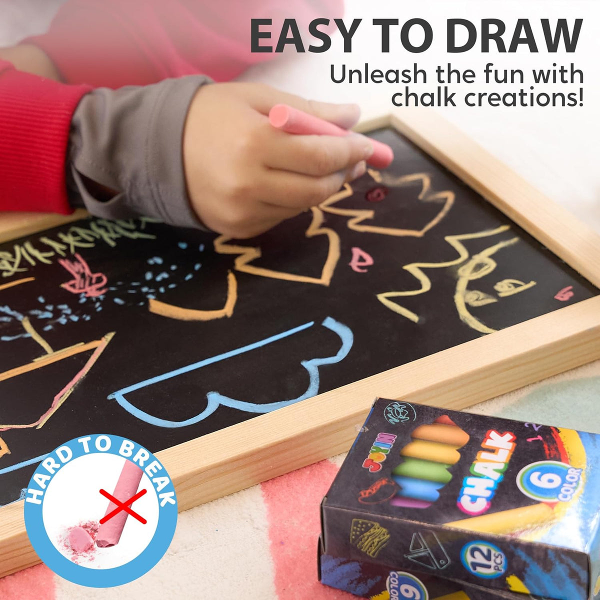 JOYIN mini sidewalk chalk set for kids, 36 boxes in 6 bright colors - view 7