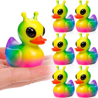 Sotiff mini alien rubber ducks, 25 green ducks with funny faces - view 5