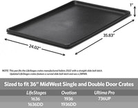 LifeStages by MidWest 36-Inch Replacement Pan - Fits 36-Inch Crate - LifeStages Footprint - image 3