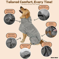 SOGGYDOGGY US: Luxury Dog Bathrobe - Gray / M (17-24in) - image 3
