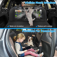 URPOWER PU Leather Back Seat Extender for Dogs – Hard Bottom Dog Car Seat Cover Holds 400 lbs, Anti-Scratch & Waterproof Dog Hammock for Full Size SUVs & Trucks, Dogs Car Bed Pet Backseat Protector