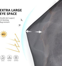 Horse Fly Mask Large Space Breathable UV Protection Equine Mask with Reflective Features on Ears Mars Black M