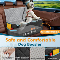 Dog Car Seat for Medium Dogs Up to 60 lb, Thick Cushion - Black & Gray / L - image 3
