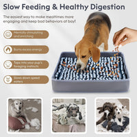 FunFurry Snuffle Mat for Dogs, Dog Puzzle Mat - Silver / 14" X 12"-Portable - image 4
