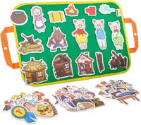 CHEFAN Felt Board for Toddlers, Felt Story Board - Three Little Pigs3 Other Stories