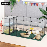 DINMO 28 Panels Bunny Playpen, Iron Net Bottom - Plastic and Metal Mesh Design - image 2