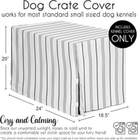 Sweet Jojo Designs 24in. Small Dog Crate Cover Pet Cage - White and Grey Stripe / 24.0"L x 18.5"W x 20.0"H - image 4