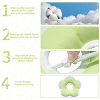 Cat Cone Collar Soft, Waterproof Cats Cones to Stop Licking After Surgery, Adjustable Soft Elizabeth Cats Collars for Wound Healing, Flower Shape Cat Recovery Collar (Green, Large)