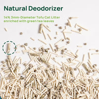 18lbs Mixed Tofu Cat Litter Clumping, Low Dust, Lightweight, Ultra Absorbent and Fast Drying, Natural Pea Husk Bentonite Kitty Litter (9lbs×2bags)