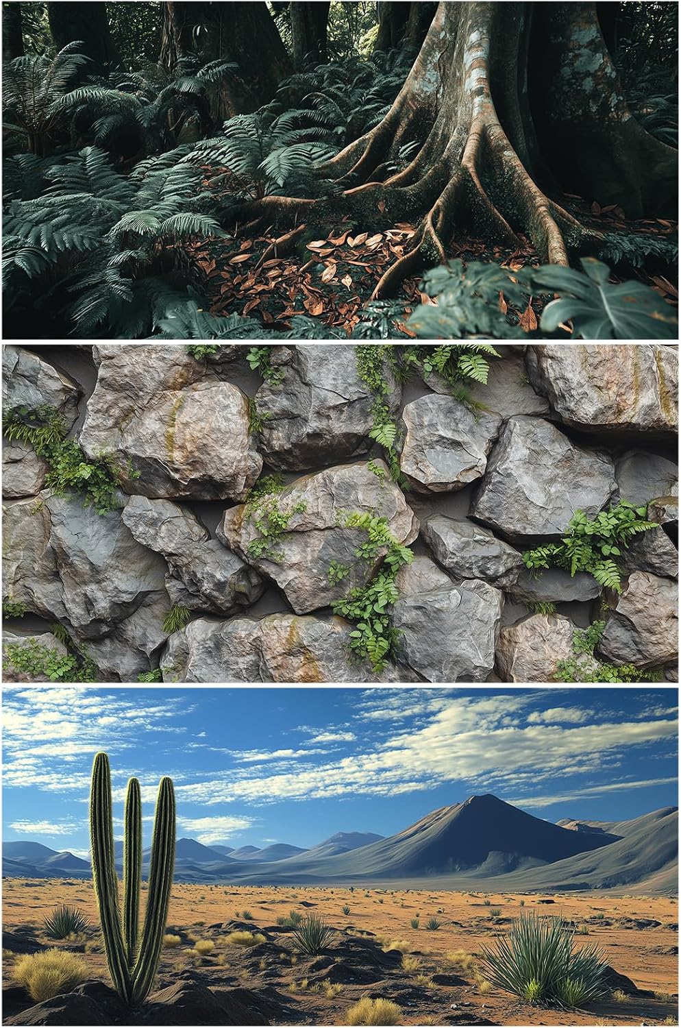 3 PCS Terrarium Background - 36x18 Inch