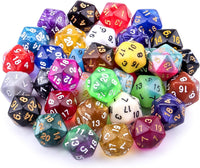 AUSTOR 35 Pieces 20 Sided Dice Polyhedral Dice Set Mixed Color Game - 20 Sideds