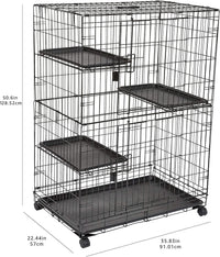 Amazon Basics Large 3-Tier Cat Cage Playpen with Easy to Clean - image 4