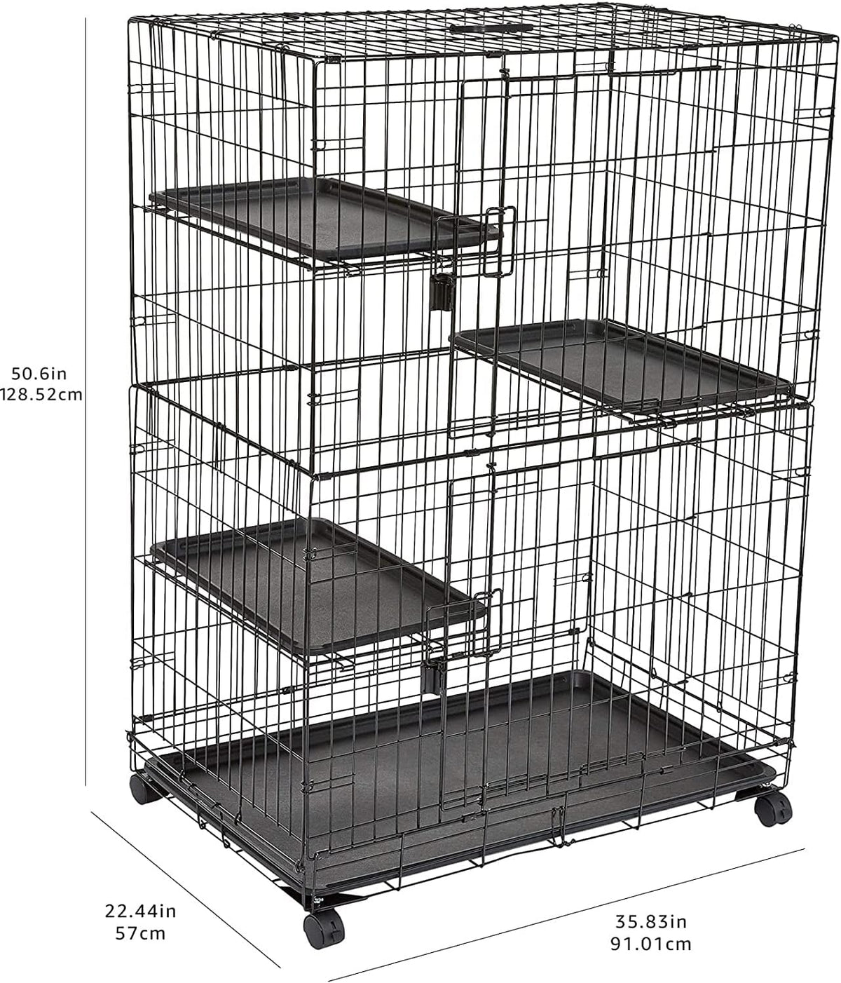 Amazon Basics Large 3-Tier Cat Cage Playpen with Easy to Clean - image 4