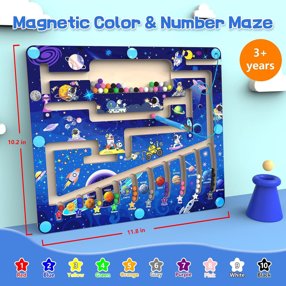 MTYOKILN Magnetic Color & Number Maze - Space - image 2
