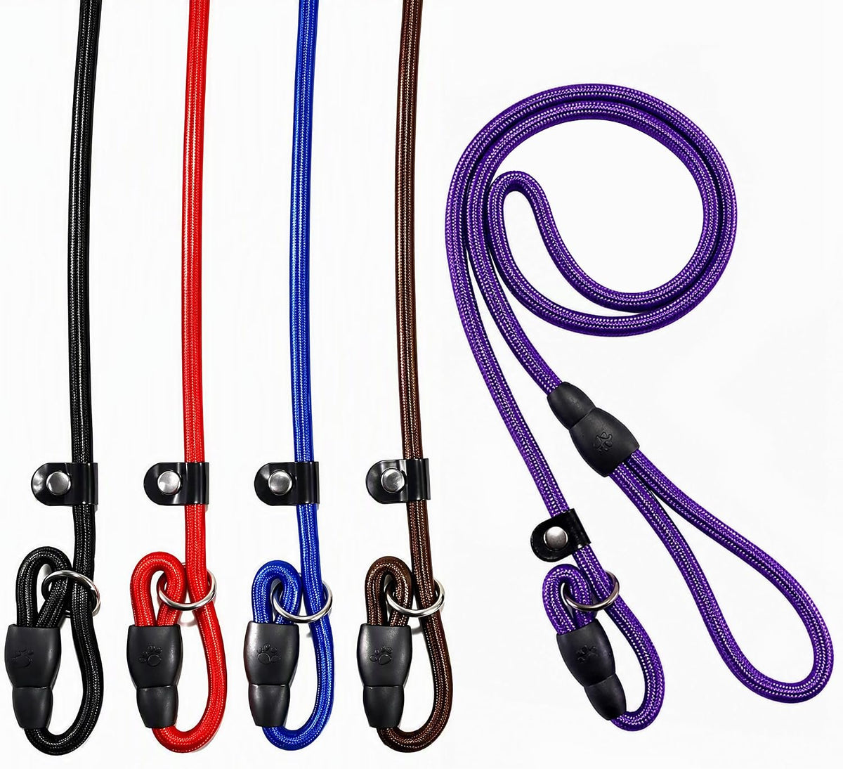 FOVRLZSE 5-Pack Dog Slip Leashes 4.6FT Nylon Training Lead - Classic Hue