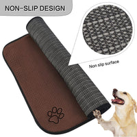 Dog Food Bowl Mat Pet Feeding Mat for Food Water 14.2x24In Grey – Essentials for Dogs - Brown Rectangle / 32"L x 21"W - image 3