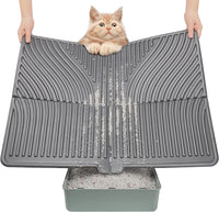 UPSKY Large Cat Litter Mat 31" x 24" Waterproof and Washable - 2.Grey