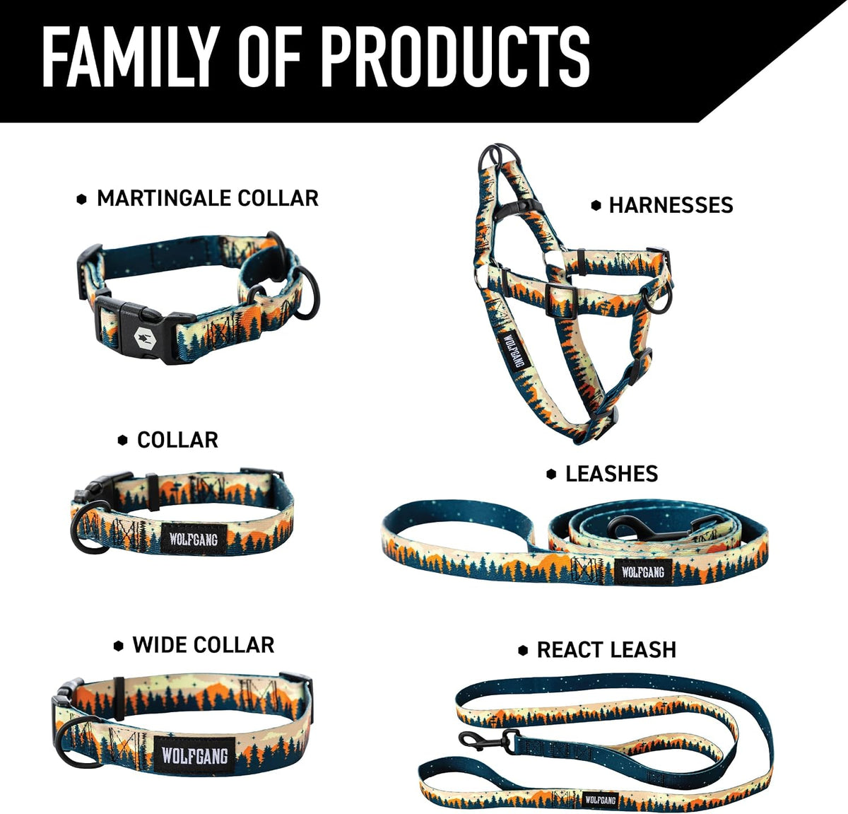 Wolfgang Heavy Duty Martingale Dog Collar with Quick Release Nylon - Overland Print / Large (1 Inch x 18-22 Inch) - image 4
