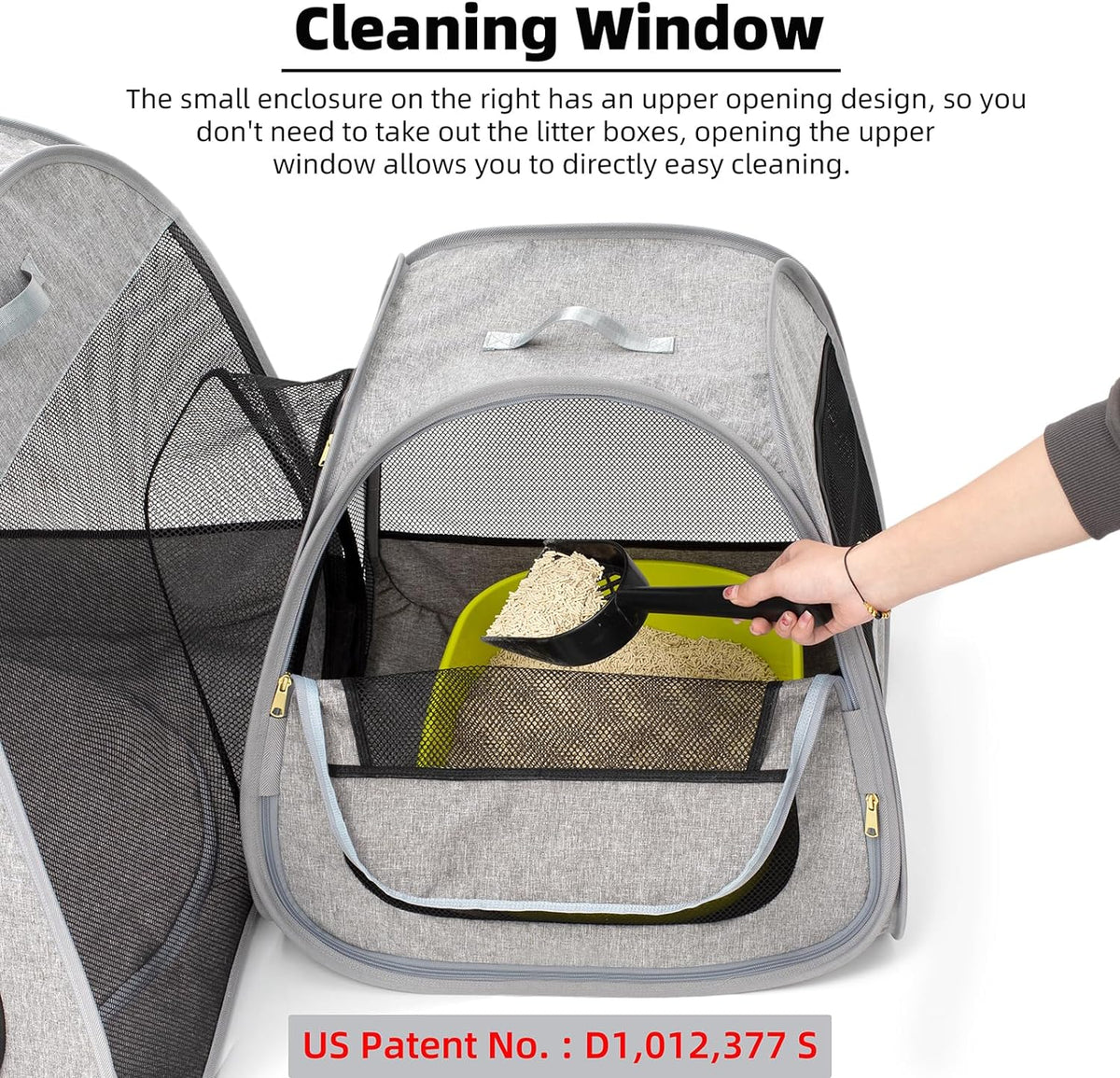 Portable Cat Playpen, Trapezoidal Design for Better Standing - image 4