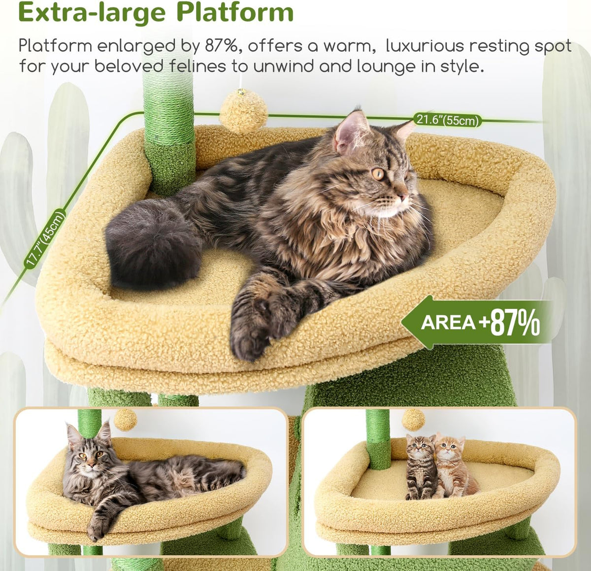 Globlazer Giant Cat Tree for Indoor Large Cats, F83 - 83inch / Cactus - image 2