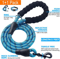 Ladoogo Reflective Dog Collar Padded with Soft Neoprene - Blue / Small - image 2