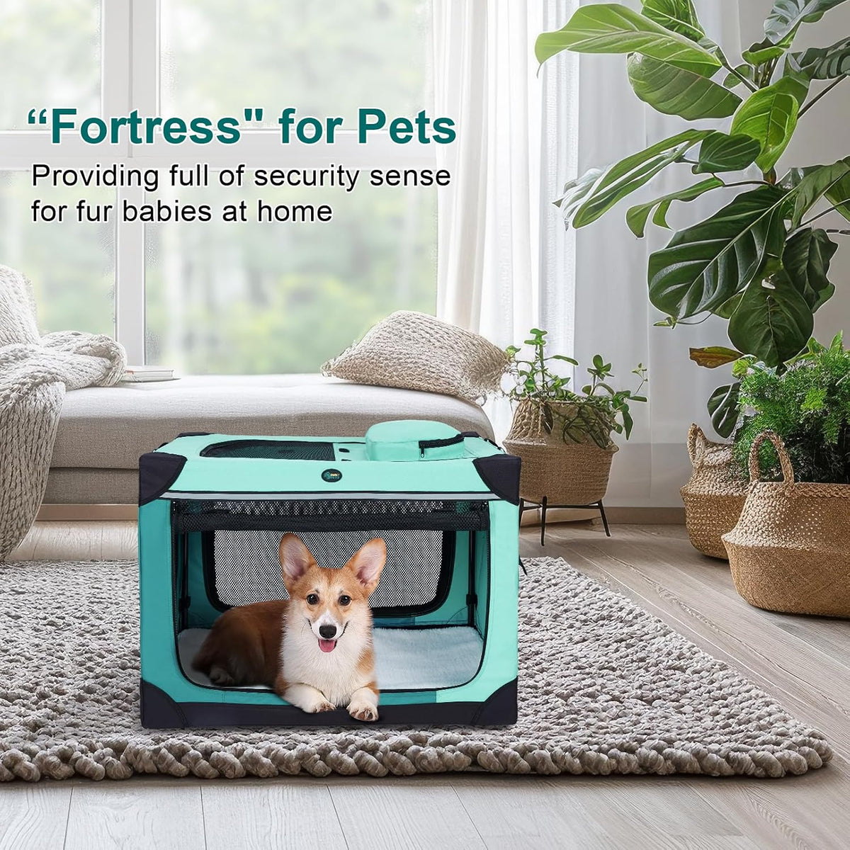 Ownpets Collapsible Dog Crate - Green / 30.0"L x 21.0"W x 21.0"H - image 4