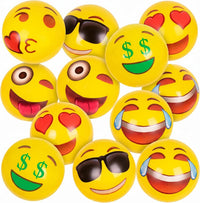 12-Pack 12“ Beach Balls - Bulk Classic Beachball Inflatable Swimming Pool Toys for Games Adults - Emoticon