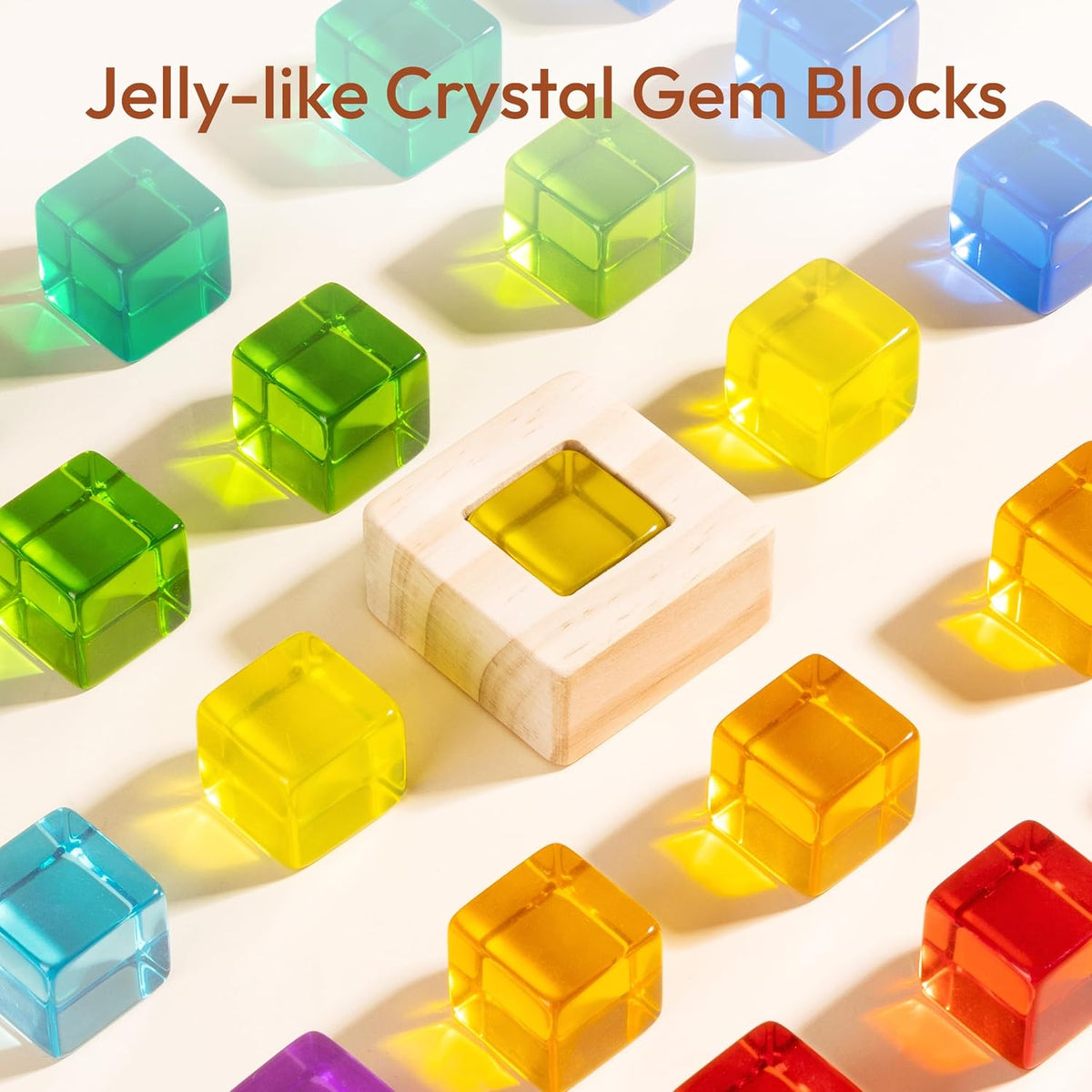 Woodtoe 24 PCS Rainbow Blocks Set - 47 PCS Rainbow Blocks Set - image 4