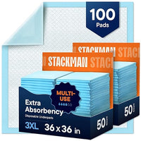 Chucks Pads Disposable [100-Pack] Adult Incontinence Underpads 36"x 36" Extra Large Absorbent Fluff Protective Bed Pads, Toddler Mattress Pads - Pee Pads for Kids & Adults - Dog & Puppy Training Pads