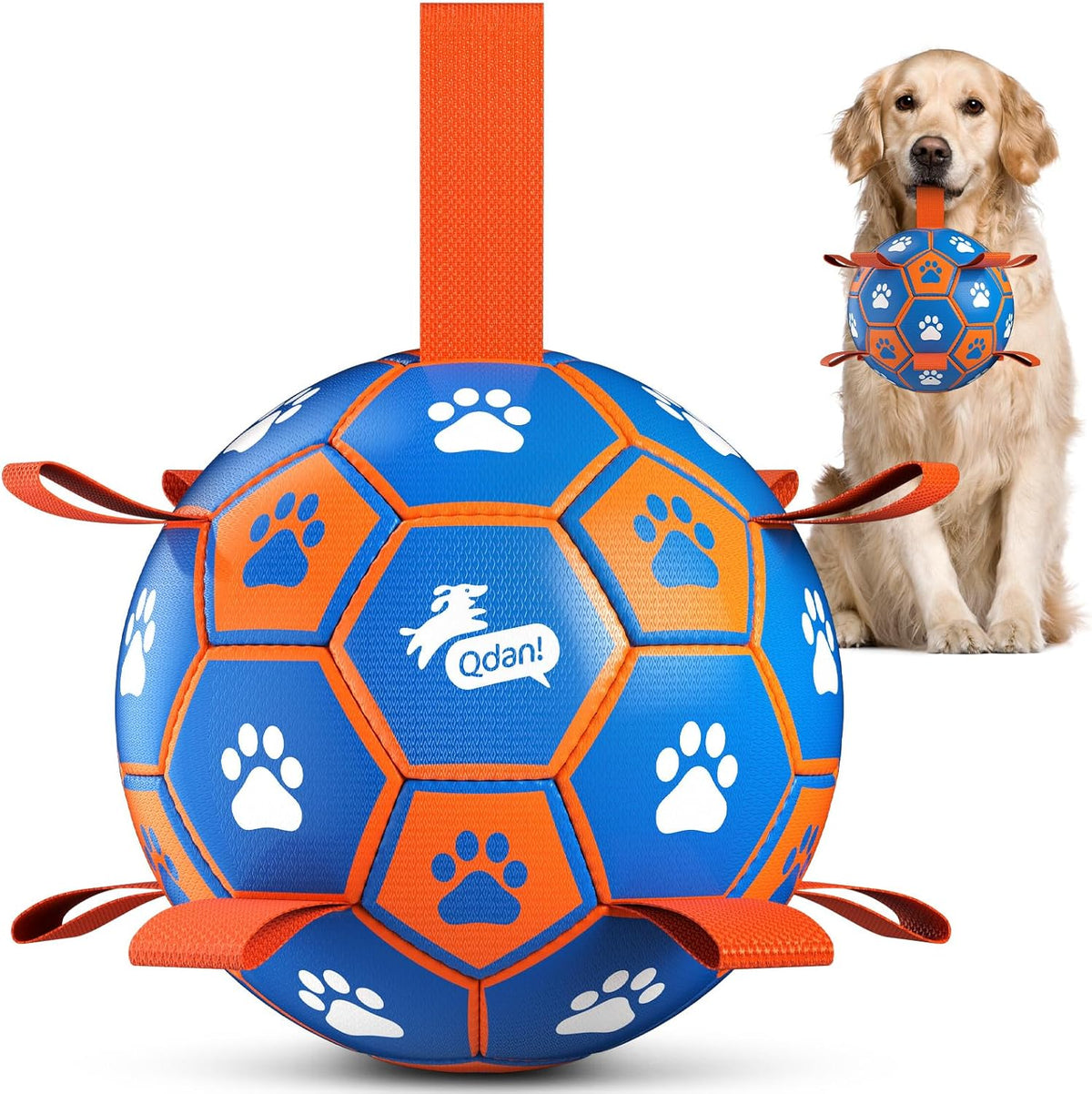 QDAN Dog Balls, Herding Balls for Dogs - Blue Orange / Large Size 3 (8 Inch)
